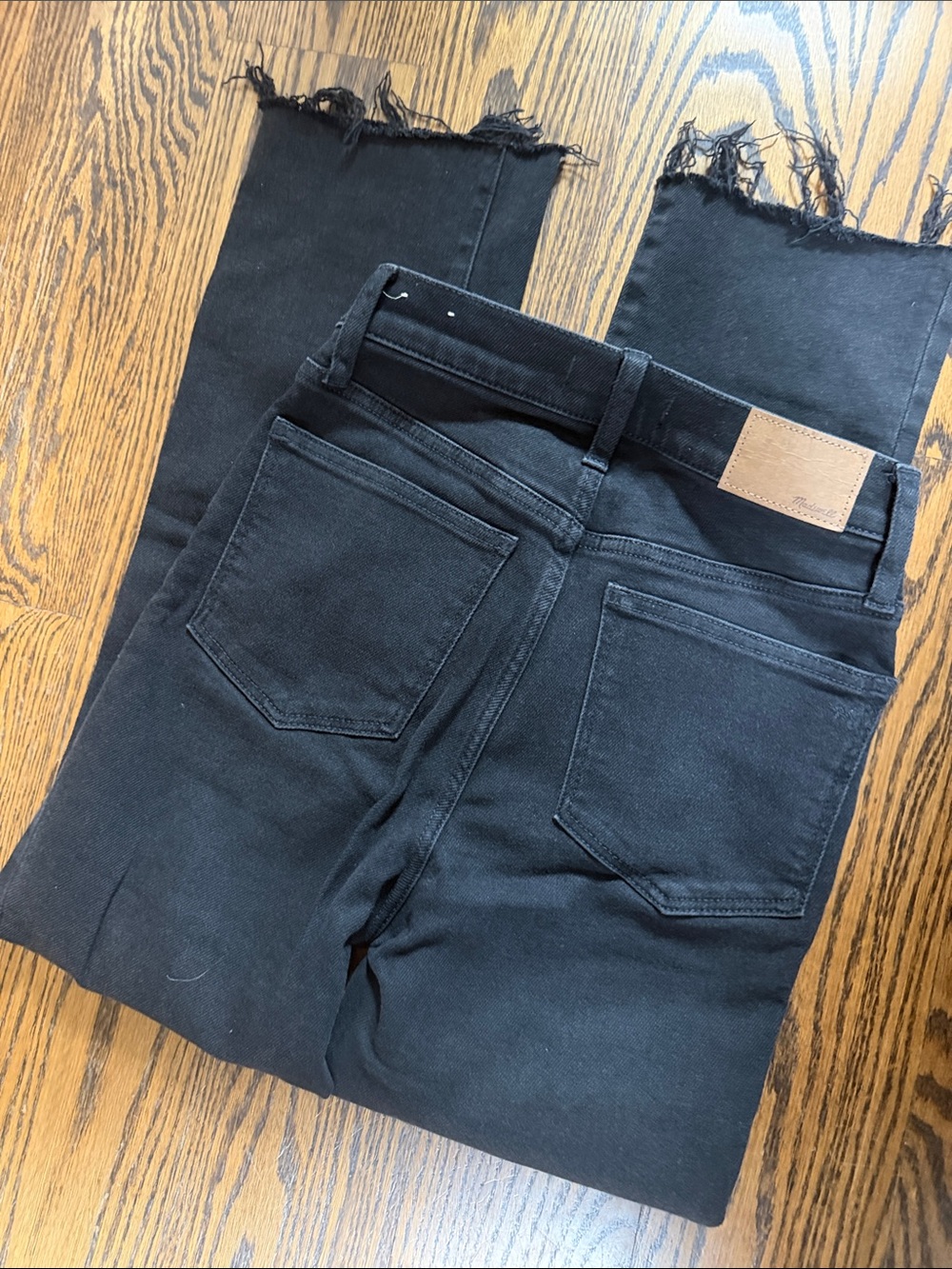 Madewell women black washed Cali Demi Boot Jeans sz 25 Nice